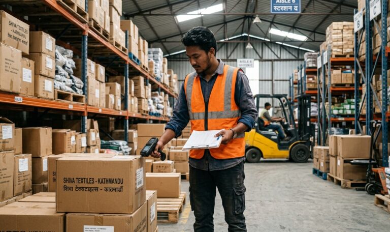 Man working in a warehouse.