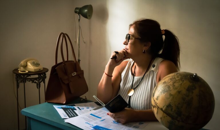 a women thinking about international living